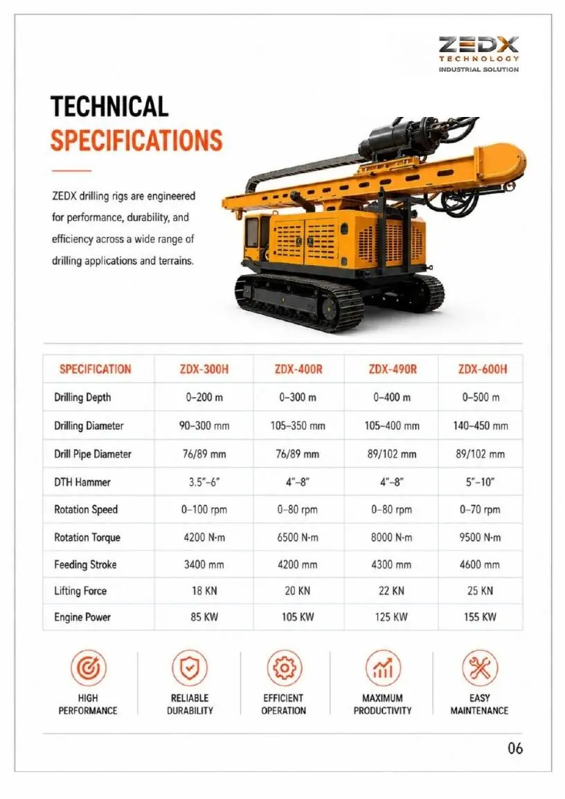 Drilling rig specifications