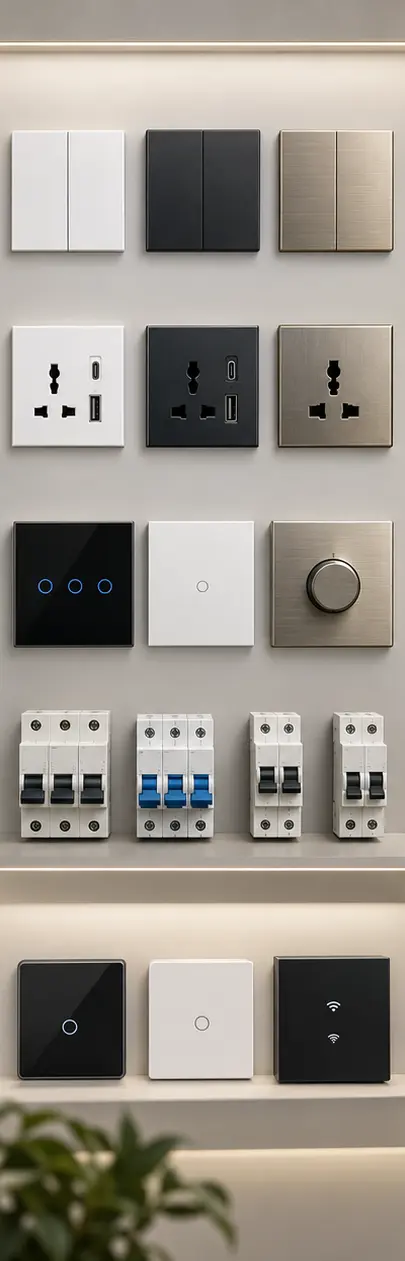Electrical switches sockets and breakers